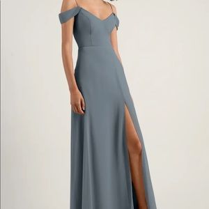 Jenny Yoo Priya Dress - Size 10 - Denmark Blue - Luxe Chiffon - Never worn!